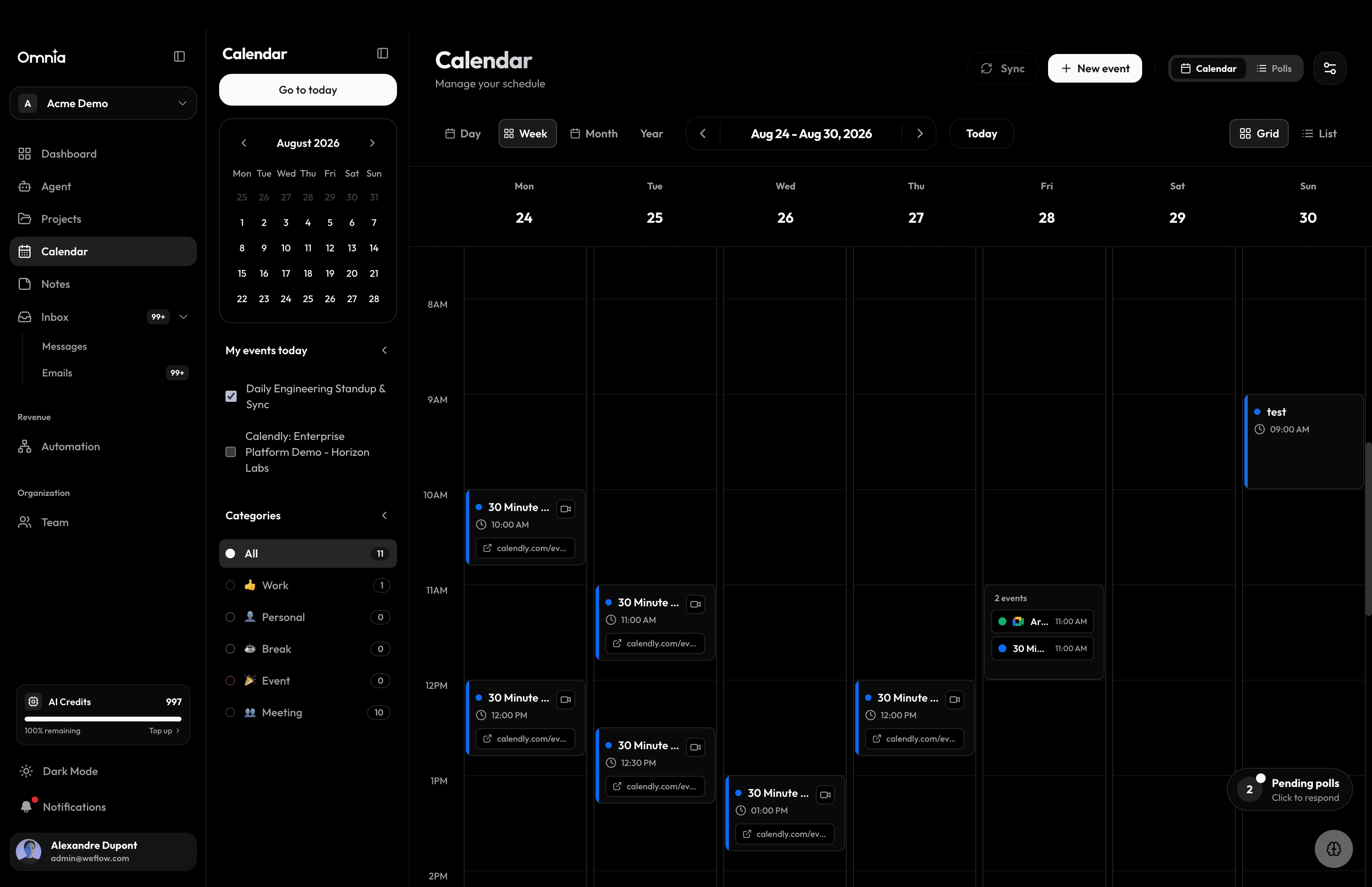 Calendar & Polls