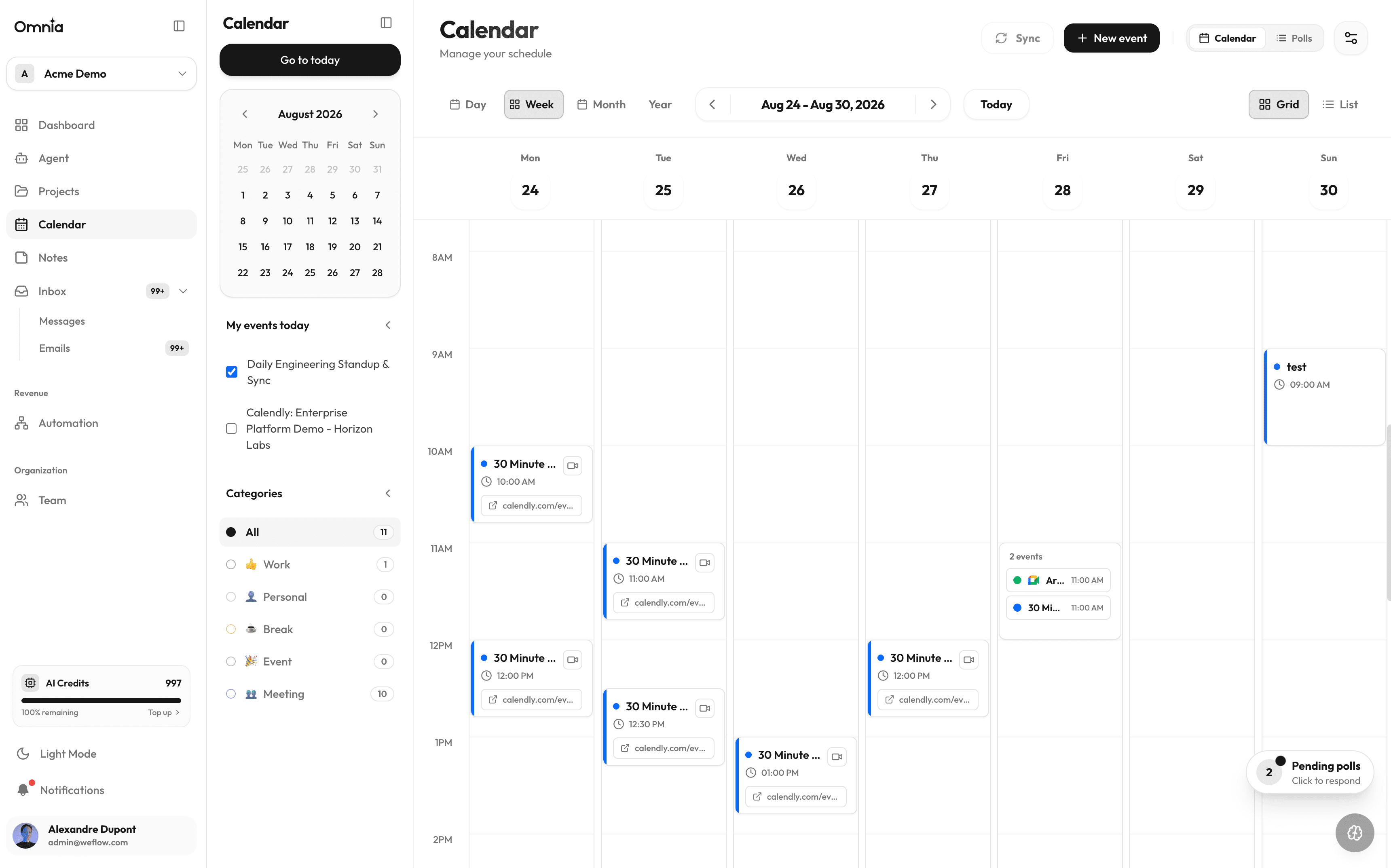 Calendar & Polls