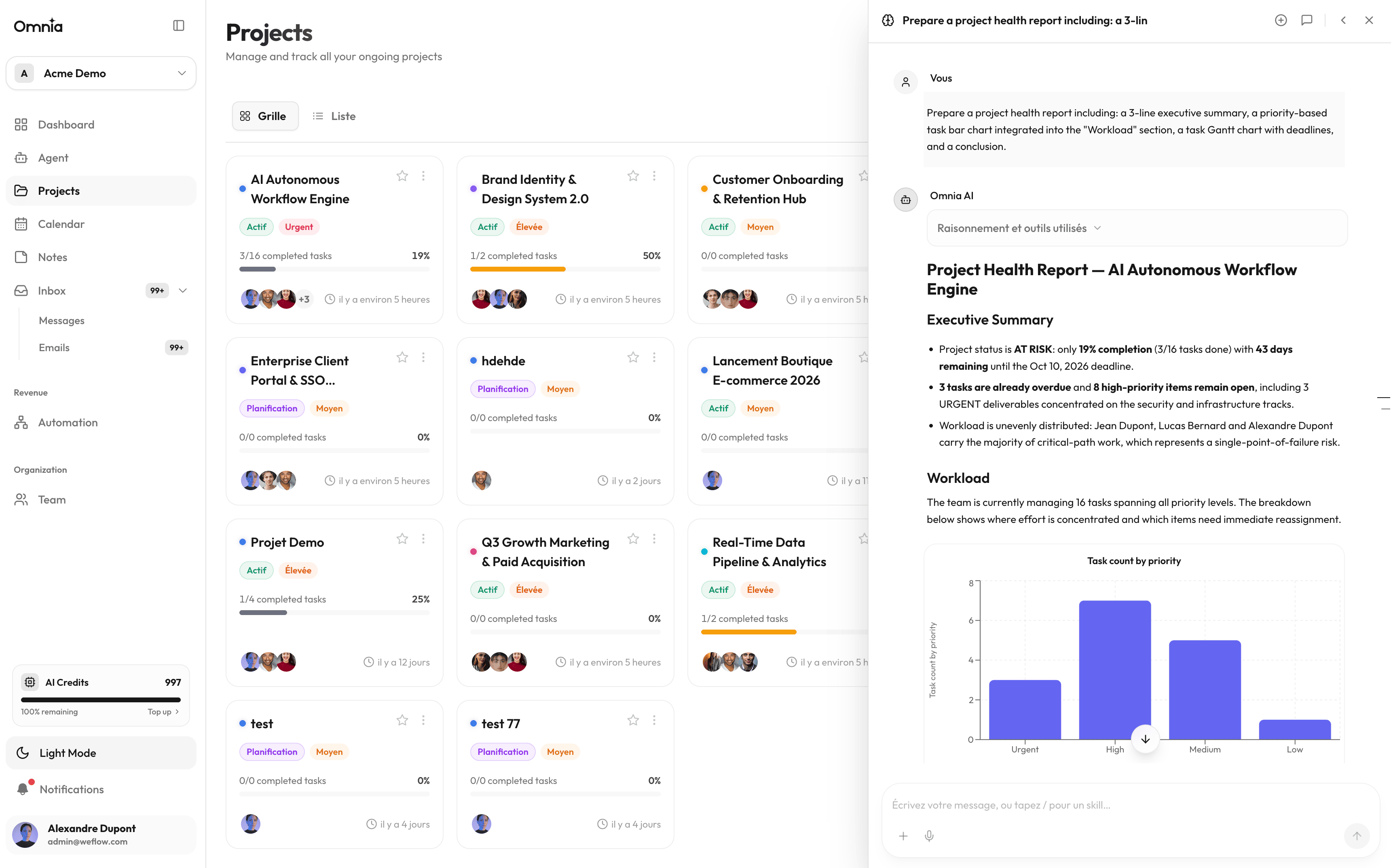 Floating AI assistant widget across all pages