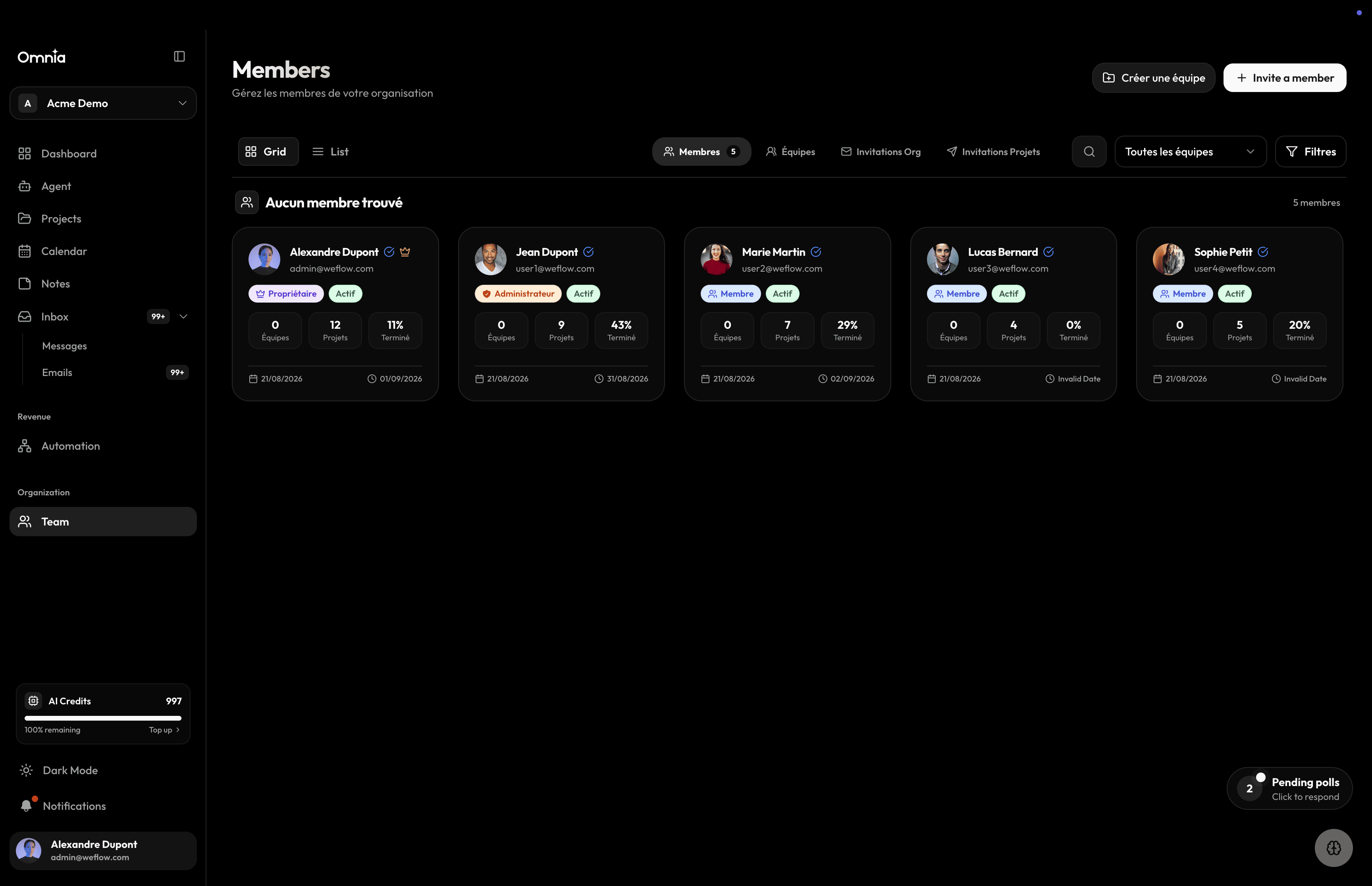 Teams and user groups management